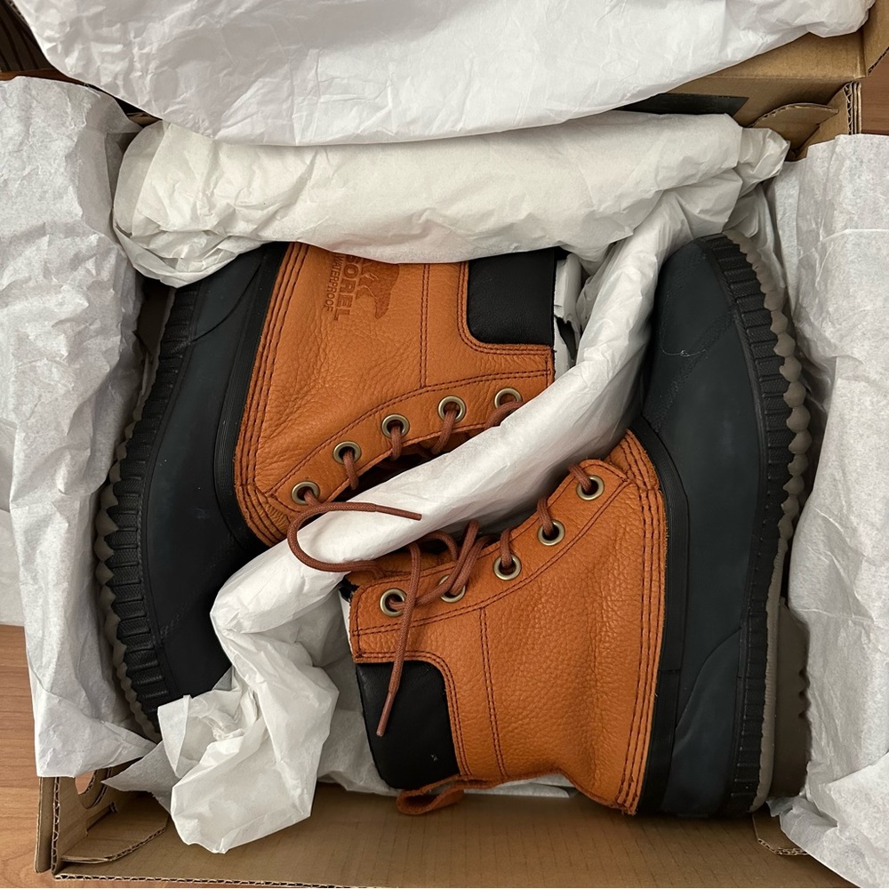 Sorel Women’s Waterproof Cheyanne II Premium, Rustic Brown, Black, Size 7